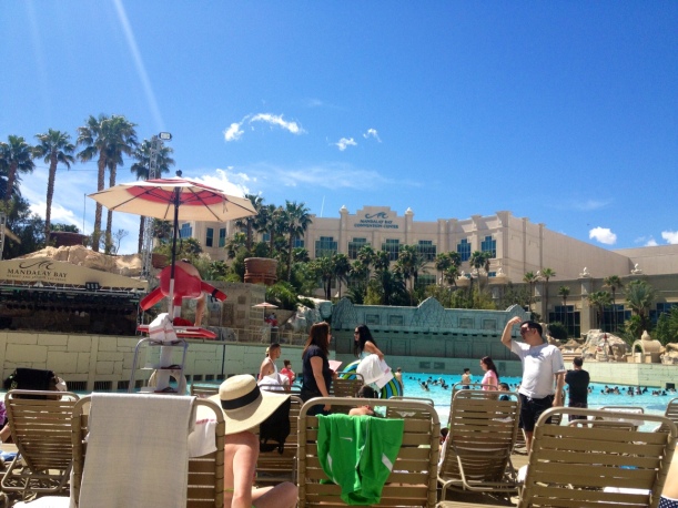 Our hotel, the Mandalay Bay, had a man made beach and wave pool - not a bad way to cure our hangovers.